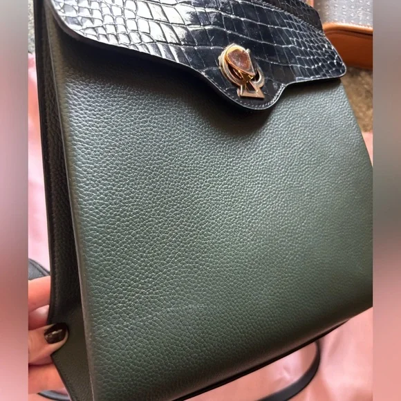 Kate Spade Romy croc embossed leather backpack